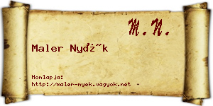 Maler Nyék névjegykártya